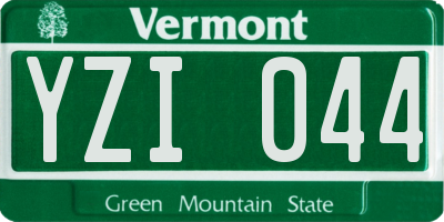 VT license plate YZI044