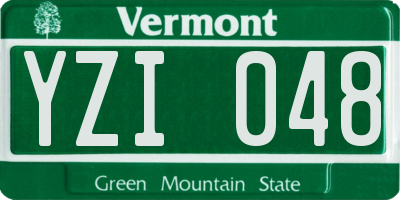VT license plate YZI048