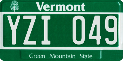 VT license plate YZI049