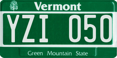 VT license plate YZI050