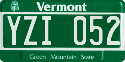VT license plate YZI052