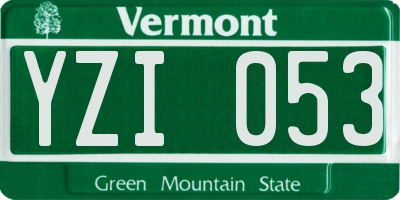 VT license plate YZI053