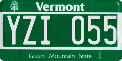 VT license plate YZI055