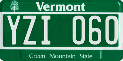 VT license plate YZI060