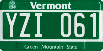 VT license plate YZI061