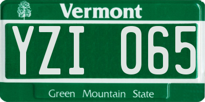 VT license plate YZI065