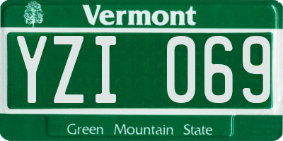 VT license plate YZI069