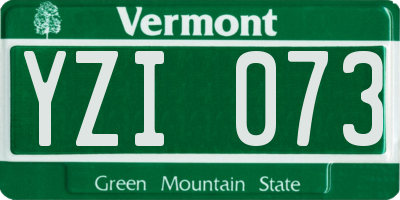 VT license plate YZI073