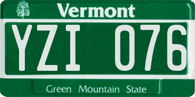 VT license plate YZI076