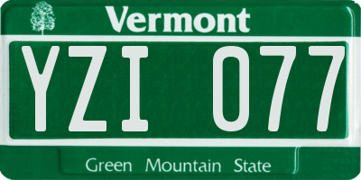 VT license plate YZI077
