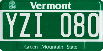 VT license plate YZI080