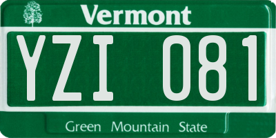 VT license plate YZI081