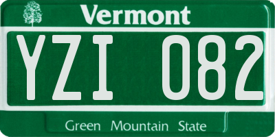 VT license plate YZI082