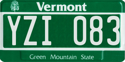 VT license plate YZI083