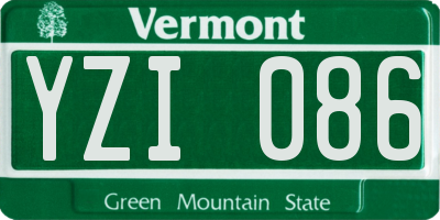 VT license plate YZI086