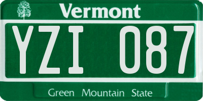 VT license plate YZI087