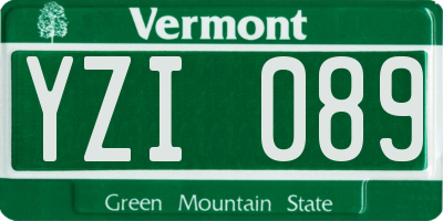 VT license plate YZI089