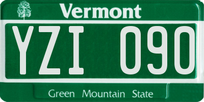 VT license plate YZI090