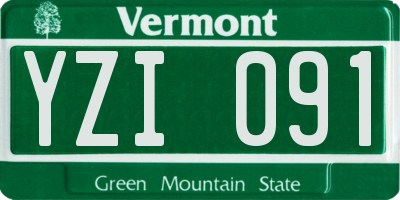 VT license plate YZI091