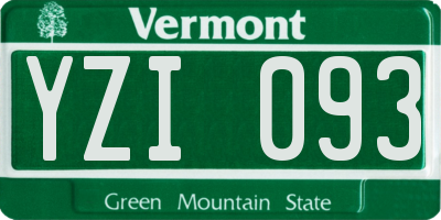 VT license plate YZI093