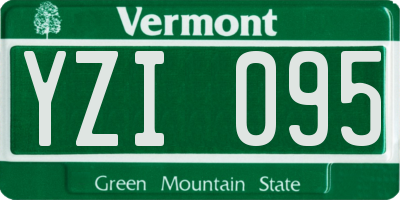 VT license plate YZI095