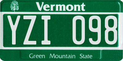 VT license plate YZI098