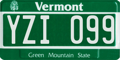 VT license plate YZI099