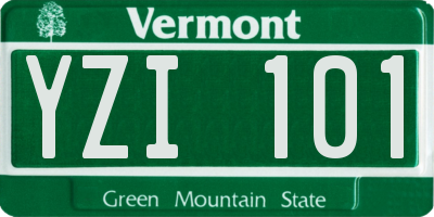 VT license plate YZI101