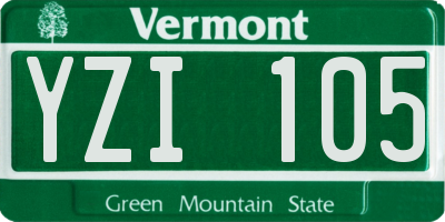 VT license plate YZI105