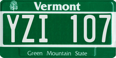 VT license plate YZI107