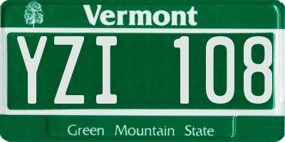 VT license plate YZI108