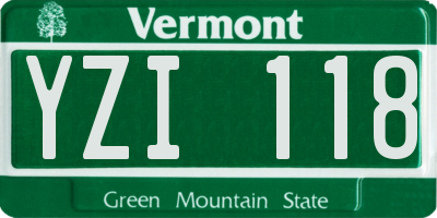 VT license plate YZI118