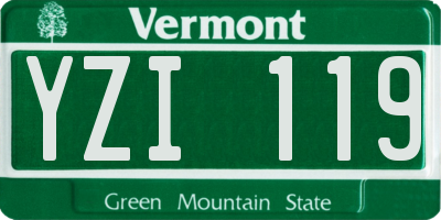 VT license plate YZI119