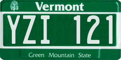 VT license plate YZI121