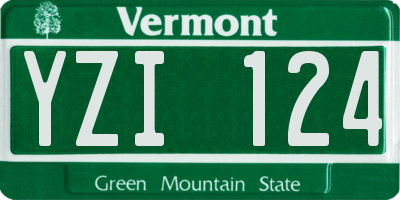 VT license plate YZI124