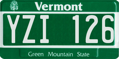 VT license plate YZI126