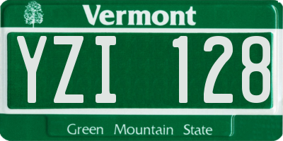 VT license plate YZI128
