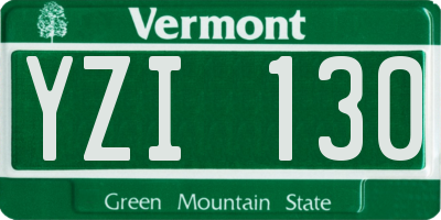 VT license plate YZI130