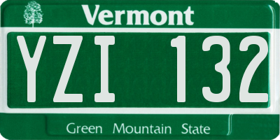 VT license plate YZI132