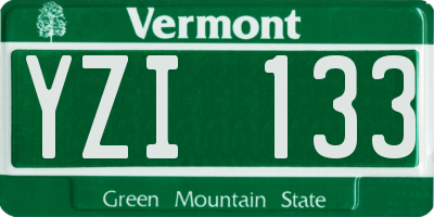 VT license plate YZI133