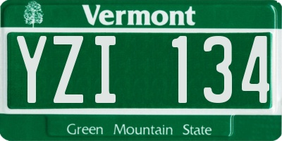 VT license plate YZI134