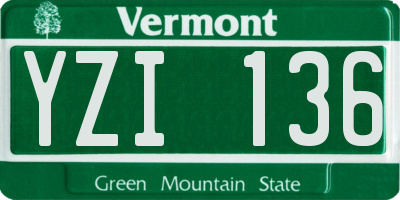 VT license plate YZI136