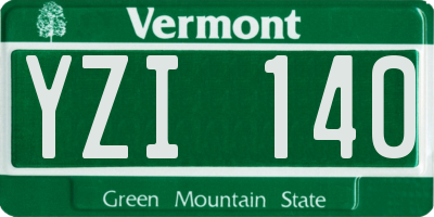 VT license plate YZI140