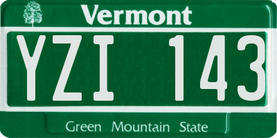 VT license plate YZI143