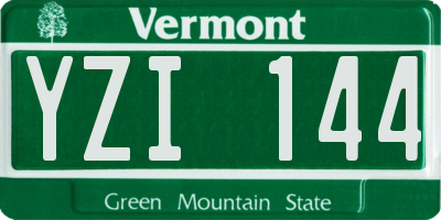 VT license plate YZI144