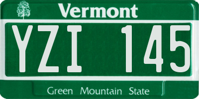 VT license plate YZI145