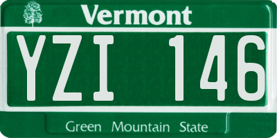 VT license plate YZI146