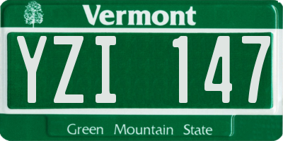 VT license plate YZI147
