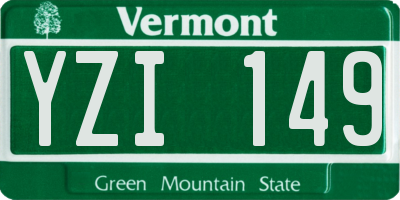 VT license plate YZI149