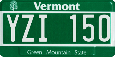 VT license plate YZI150